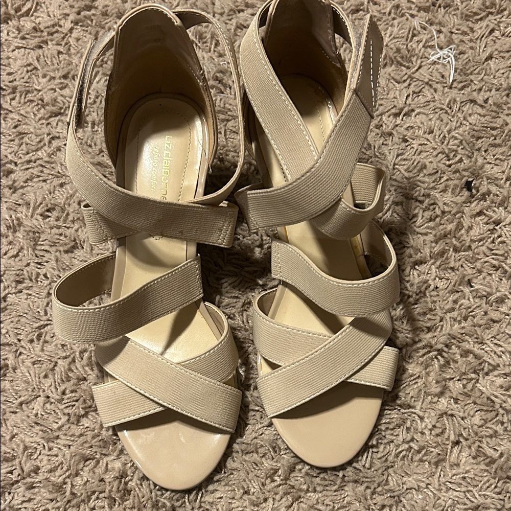 BCBGMaxAzria Cream Strappy Heels